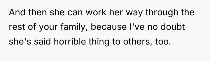 And then she can work her way through the rest...