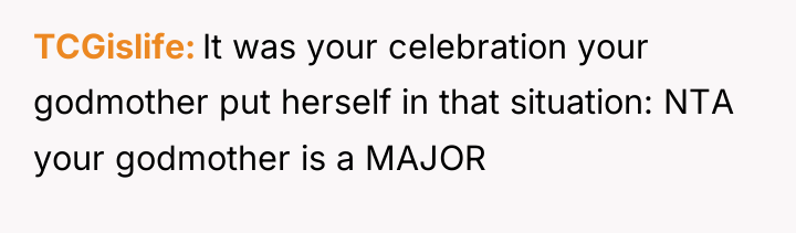 TCGislife It was your celebration your godmother put herself in...