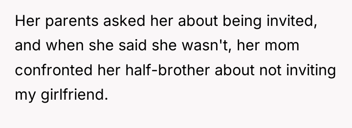 Her parents asked her about being invited, and when she...