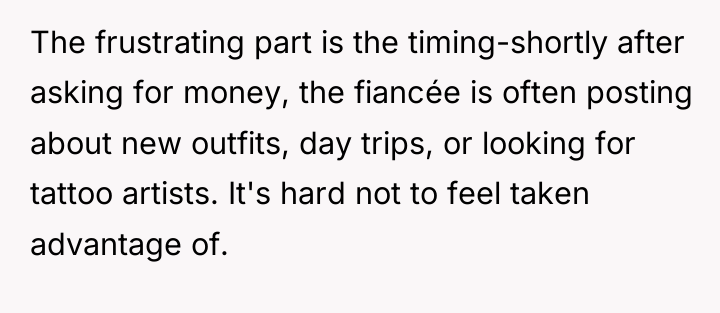 The frustrating part is the timing-shortly after asking for money,...