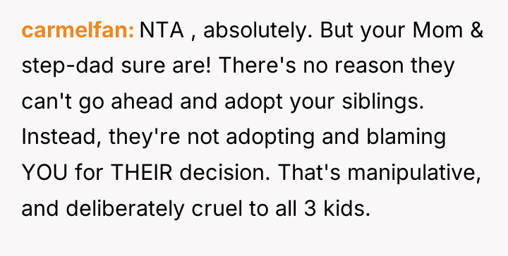 carmelfan NTA , absolutely. But your Mom & step-dad sure...