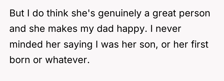 But I do think she's genuinely a great person and...
