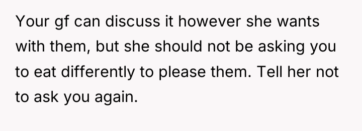 Your gf can discuss it however she wants with them,...