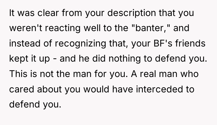 It was clear from your description that you weren't reacting...