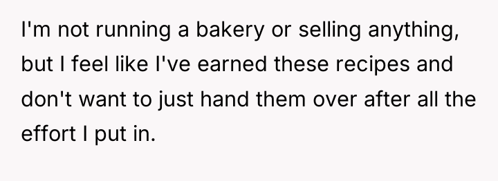 I'm not running a bakery or selling anything, but I...
