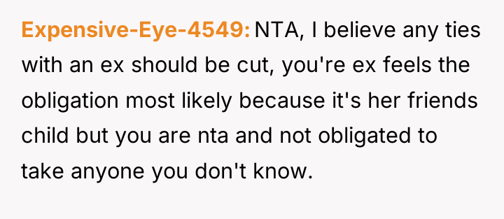 Expensive-Eye-4549 NTA, I believe any ties with an ex should...