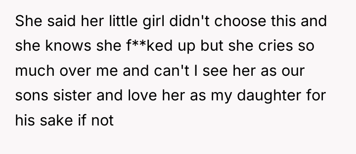 She said her little girl didn't choose this and she...