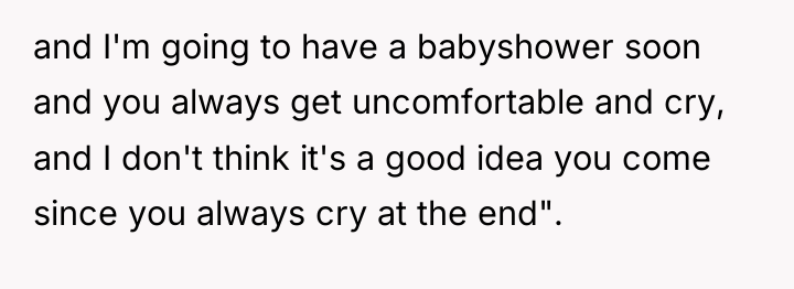 and I'm going to have a babyshower soon and you...