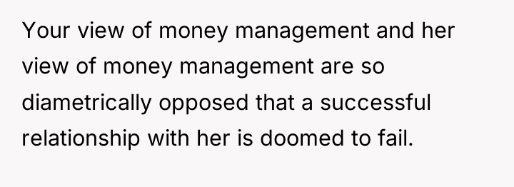 Your view of money management and her view of money...