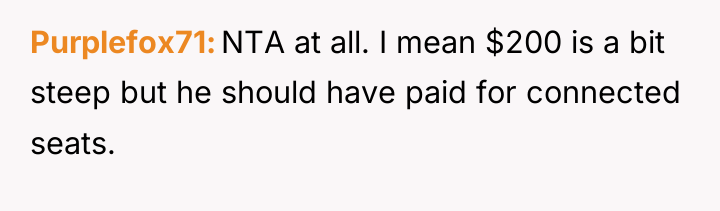 Purplefox71 NTA at all. I mean $200 is a bit...