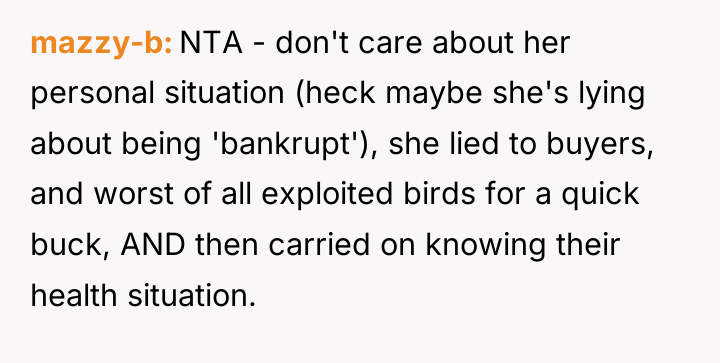 mazzy-b NTA - don't care about her personal situation (heck...