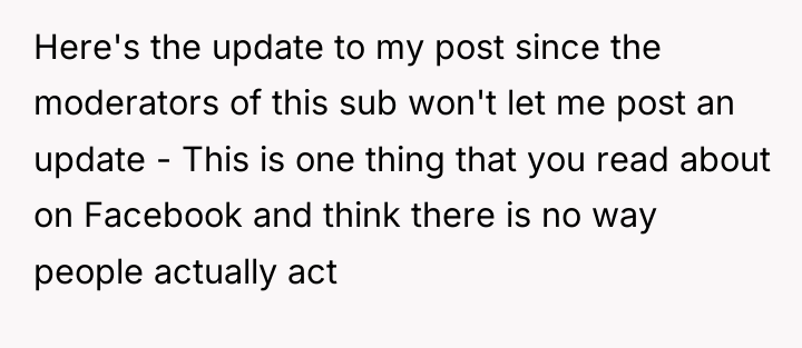 Here's the update to my post since the moderators of...