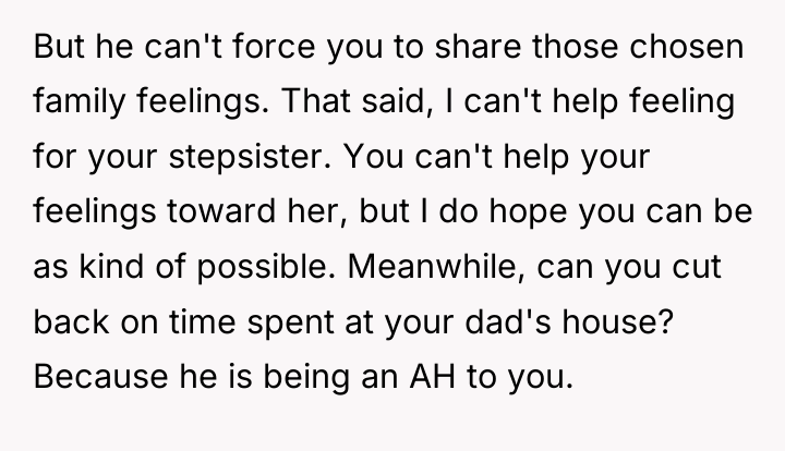 But he can't force you to share those chosen family...