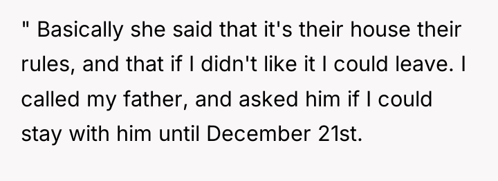 " Basically she said that it's their house their rules,...