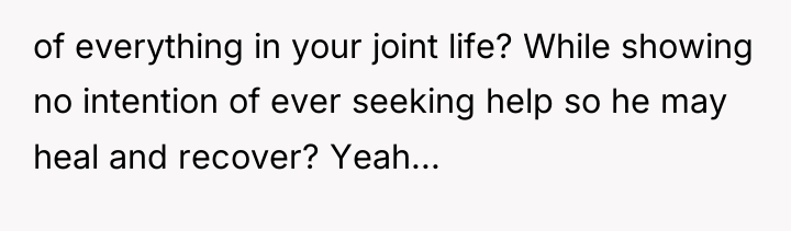 of everything in your joint life? While showing no intention...