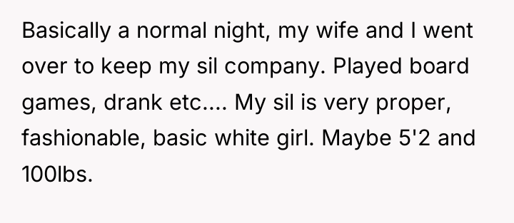 Basically a normal night, my wife and I went over...