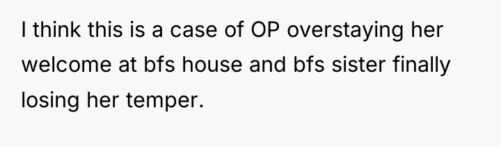 I think this is a case of OP overstaying her...