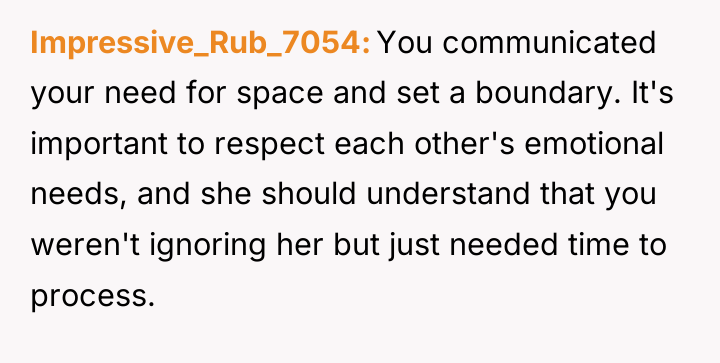 Impressive_Rub_7054 You communicated your need for space and set a...