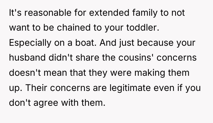 It's reasonable for extended family to not want to be...