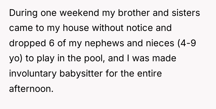 During one weekend my brother and sisters came to my...