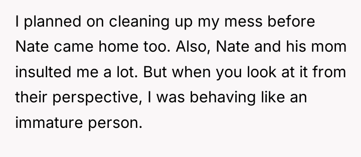 I planned on cleaning up my mess before Nate came...