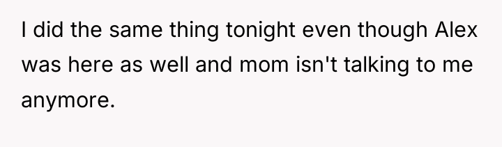 I did the same thing tonight even though Alex was...