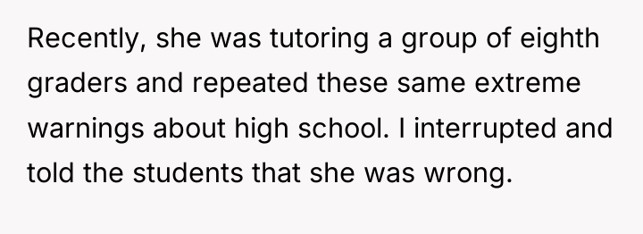 Recently, she was tutoring a group of eighth graders and...