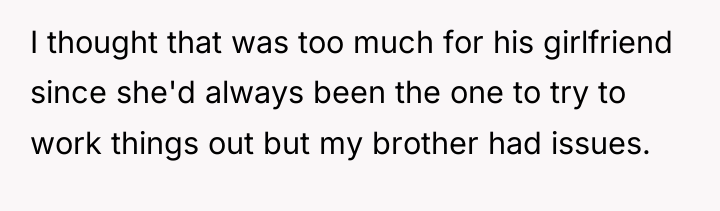 I thought that was too much for his girlfriend since...