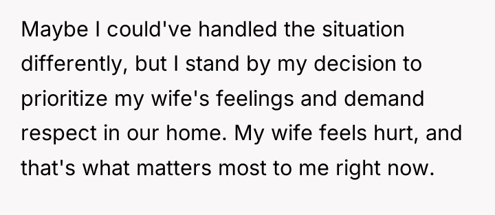 Maybe I could've handled the situation differently, but I stand...