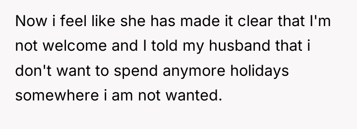 Now i feel like she has made it clear that...