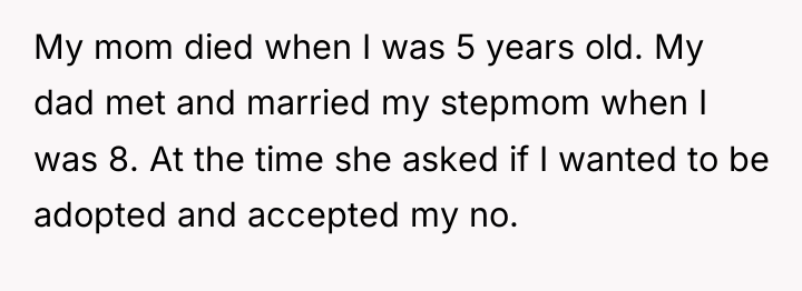 My mom died when I was 5 years old. My...
