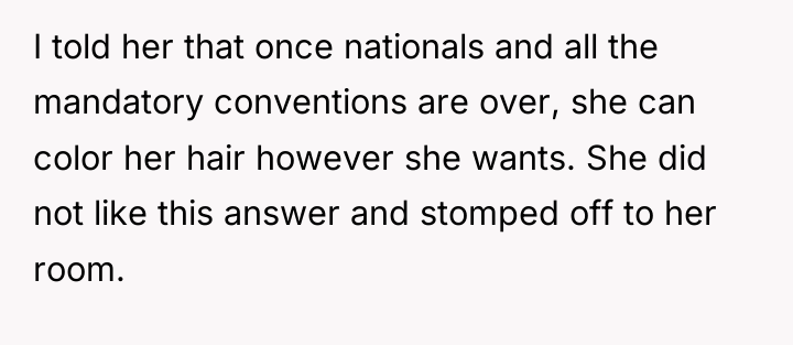 I told her that once nationals and all the mandatory...