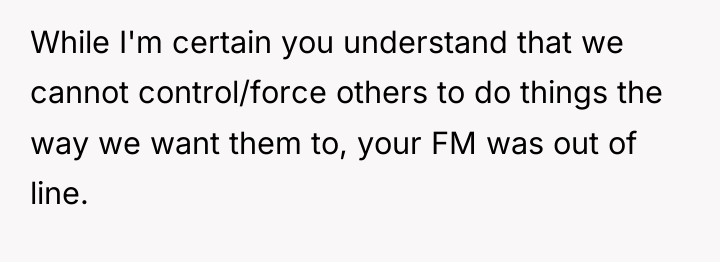 While I'm certain you understand that we cannot control/force others...