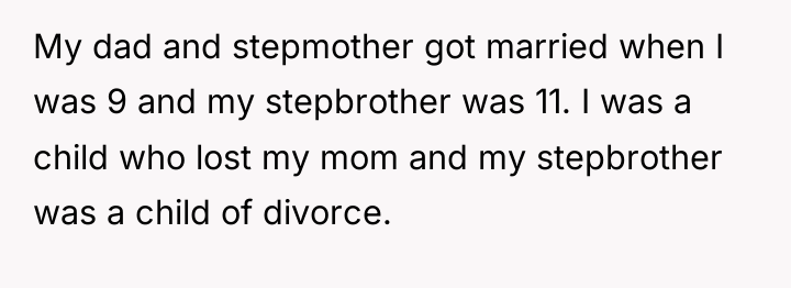 My dad and stepmother got married when I was 9...