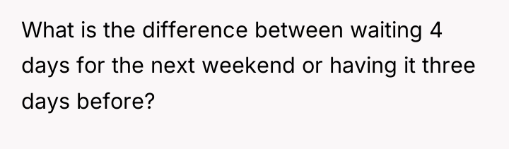 What is the difference between waiting 4 days for the...