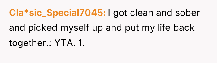 Cla*sic_Special7045 I got clean and sober and picked myself up...