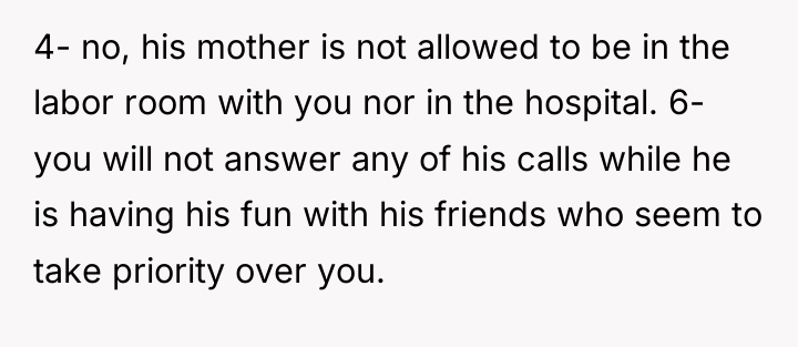 4- no, his mother is not allowed to be in...