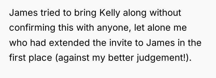 James tried to bring Kelly along without confirming this with...