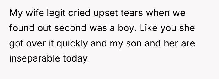 My wife legit cried upset tears when we found out...
