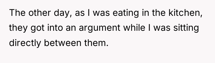 The other day, as I was eating in the kitchen,...