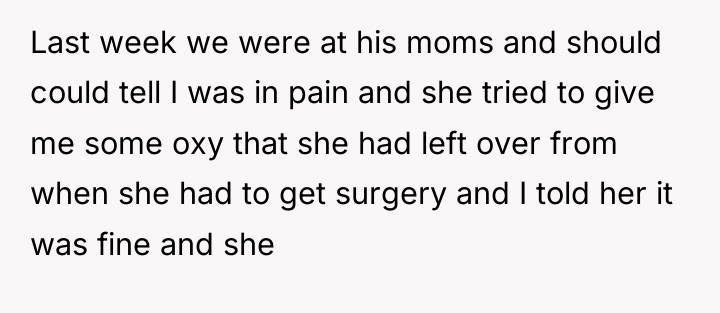Last week we were at his moms and should could...