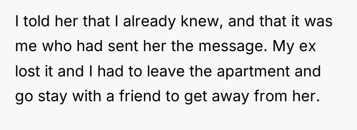 I told her that I already knew, and that it...
