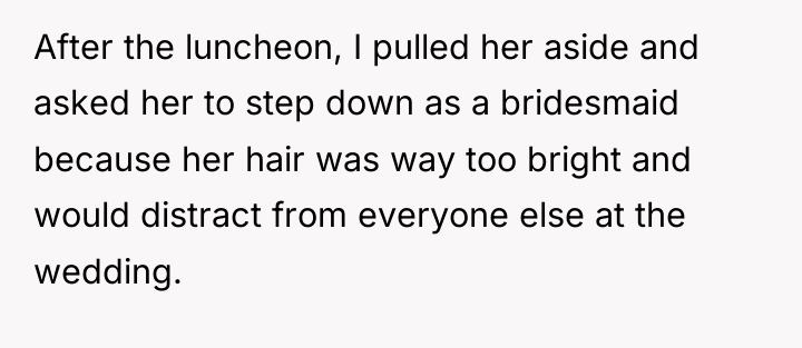 After the luncheon, I pulled her aside and asked her...