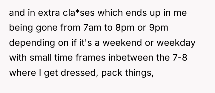 and in extra cla*ses which ends up in me being...