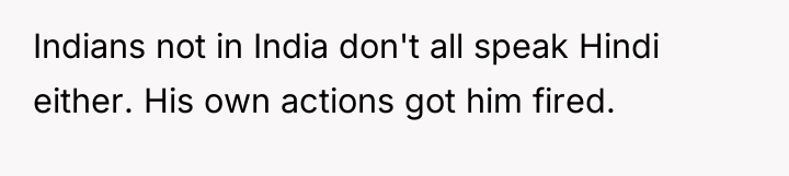 Indians not in India don't all speak Hindi either. His...