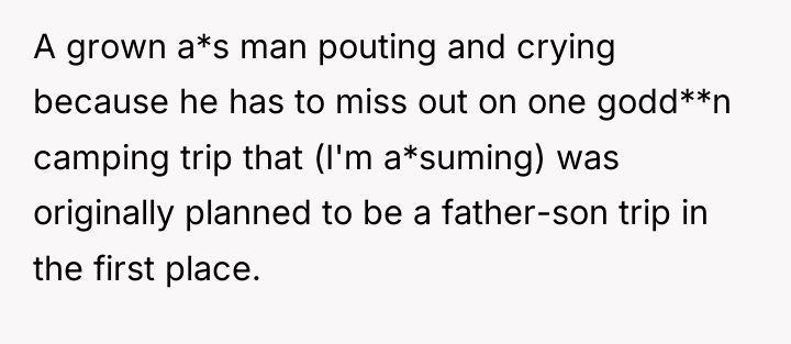 A grown a*s man pouting and crying because he has...
