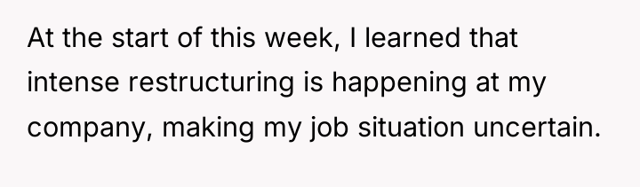 At the start of this week, I learned that intense...