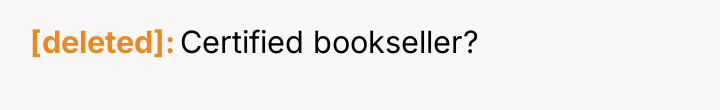 [deleted] Certified bookseller?