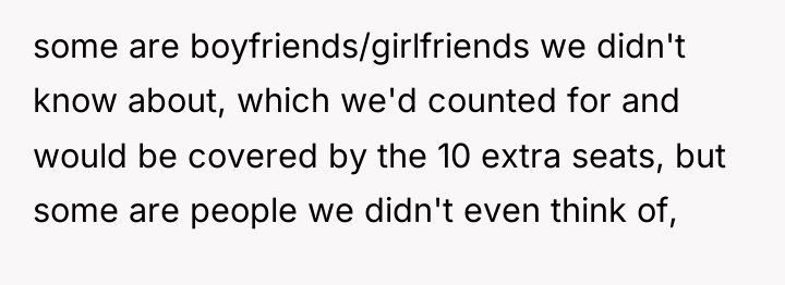 some are boyfriends/girlfriends we didn't know about, which we'd counted...