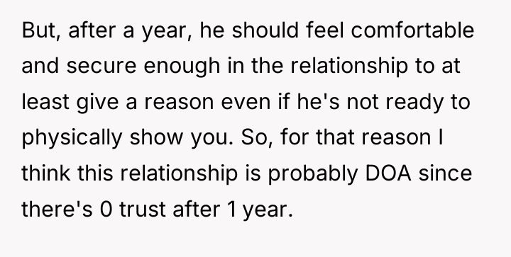 But, after a year, he should feel comfortable and secure...
